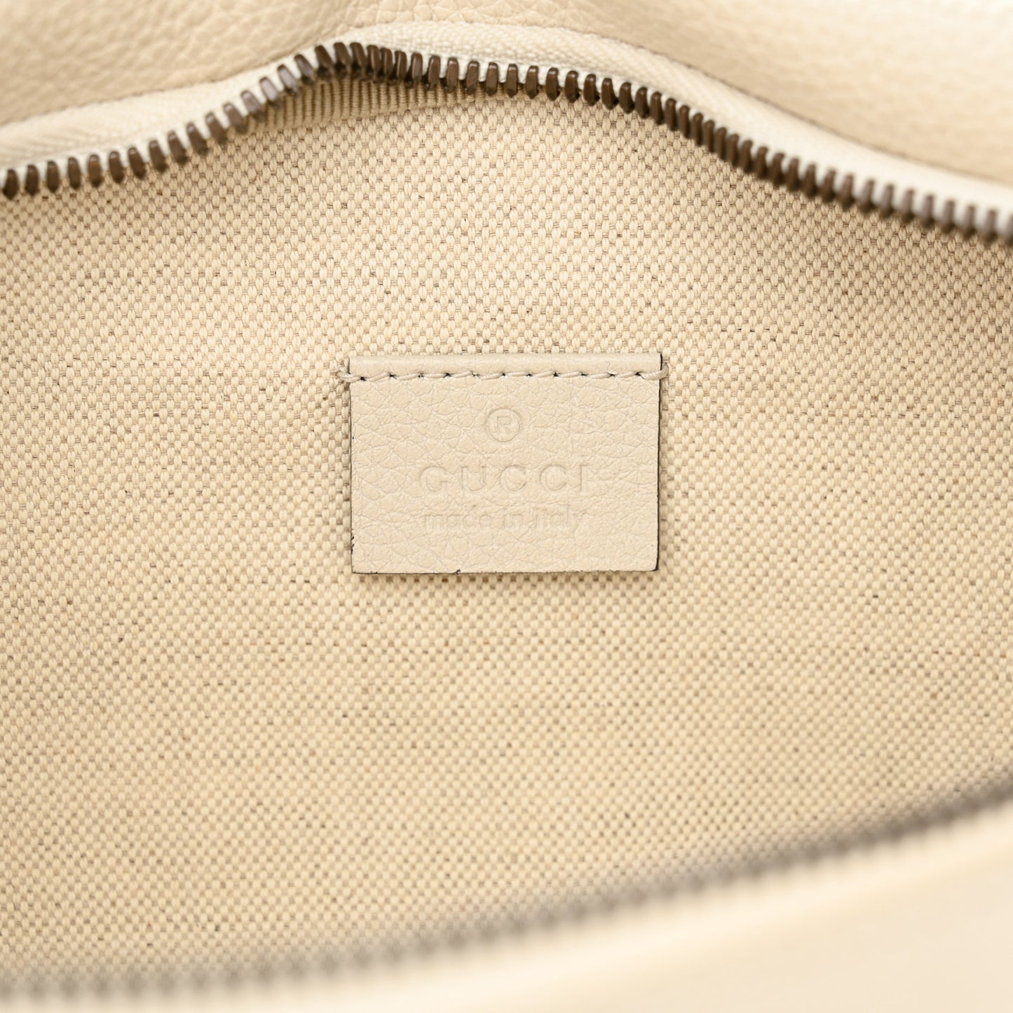 Grained Calfskin Logo Belt Bag White