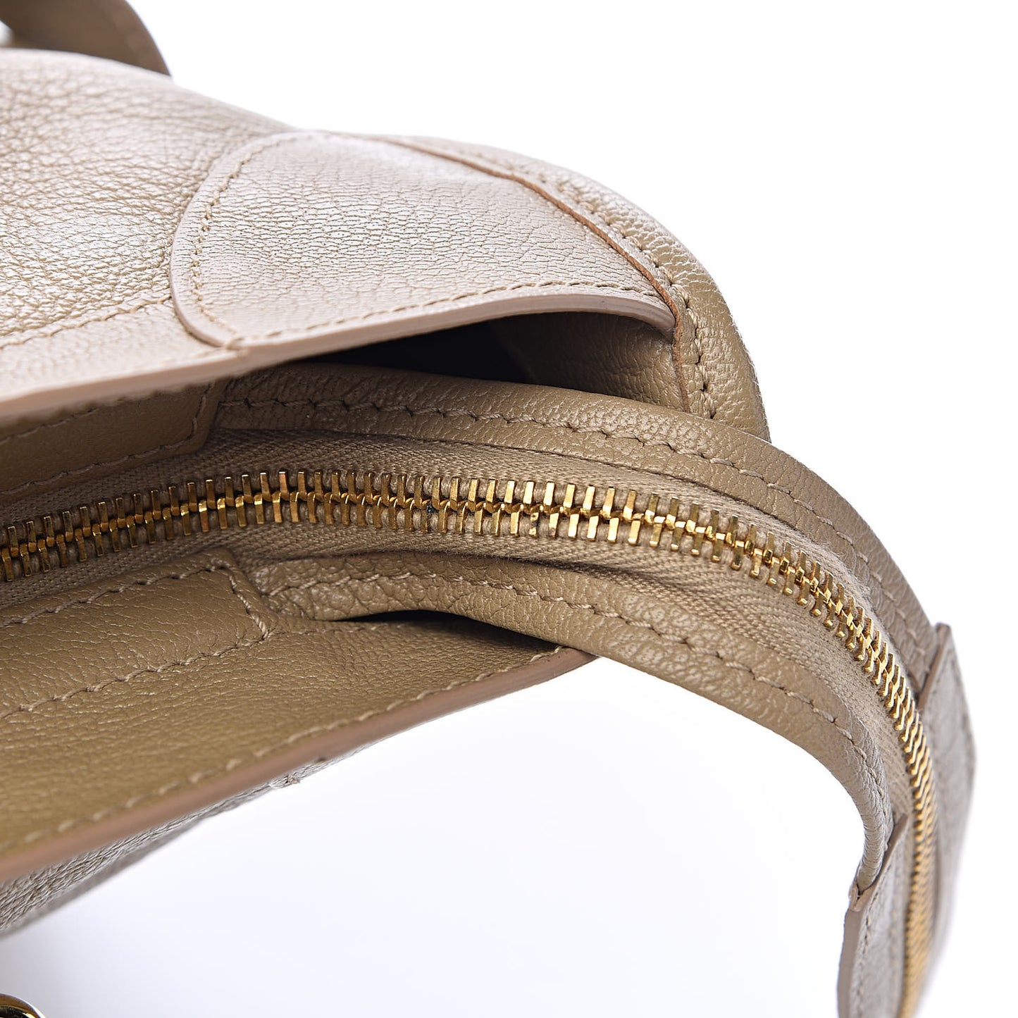 Chevre Gold Metallic Edge Hardware City Beige Latte