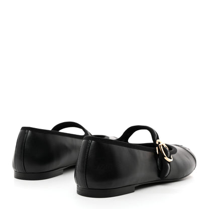 Chanel Lambskin Mary Jane Flats 37.5 Black 4 of 9