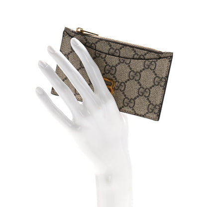 Gucci X BALENCIAGA GG Supreme Monogram Zip Card Case Beige Ebony 2 of 7