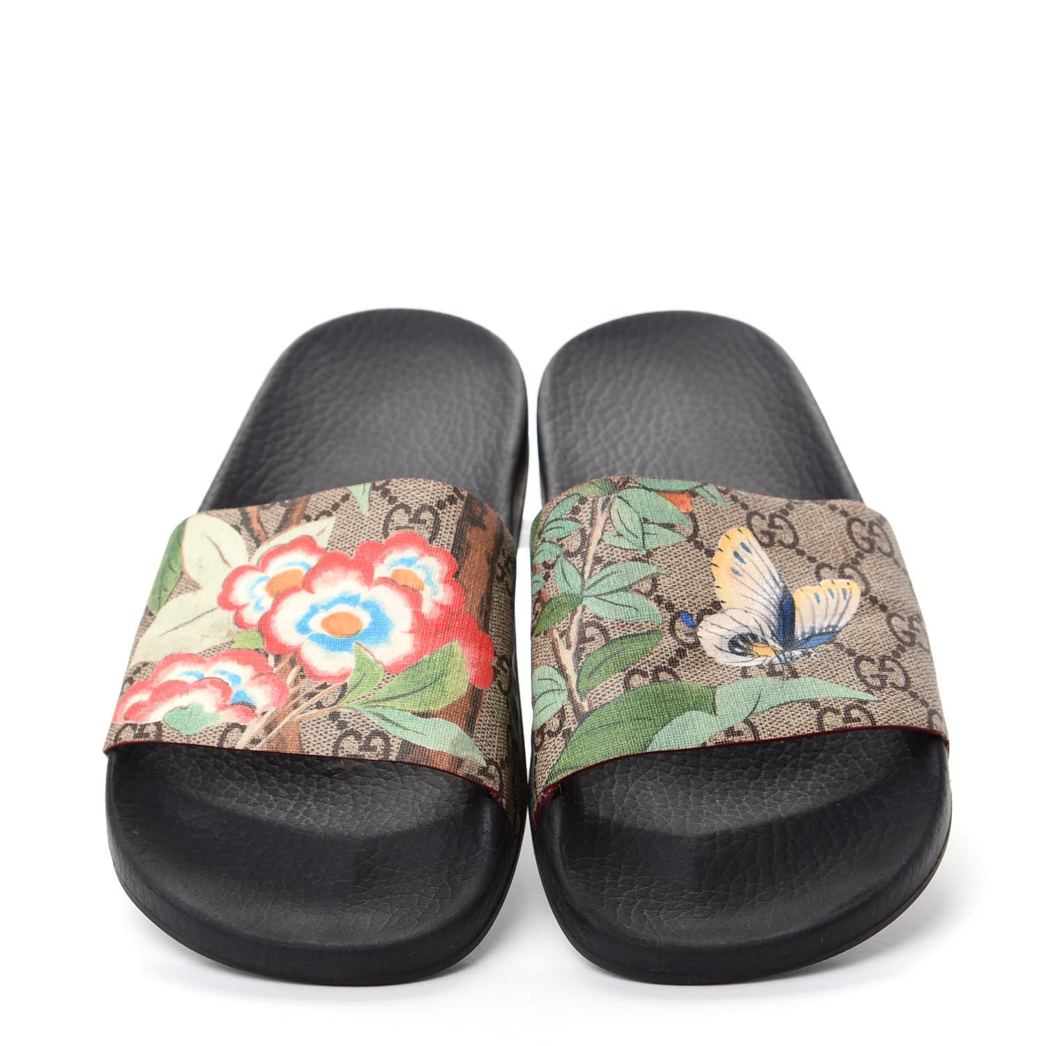 Gucci GG Supreme Monogram Tian Womens Slide Sandals 39 Beige Multicolor 5 of 10