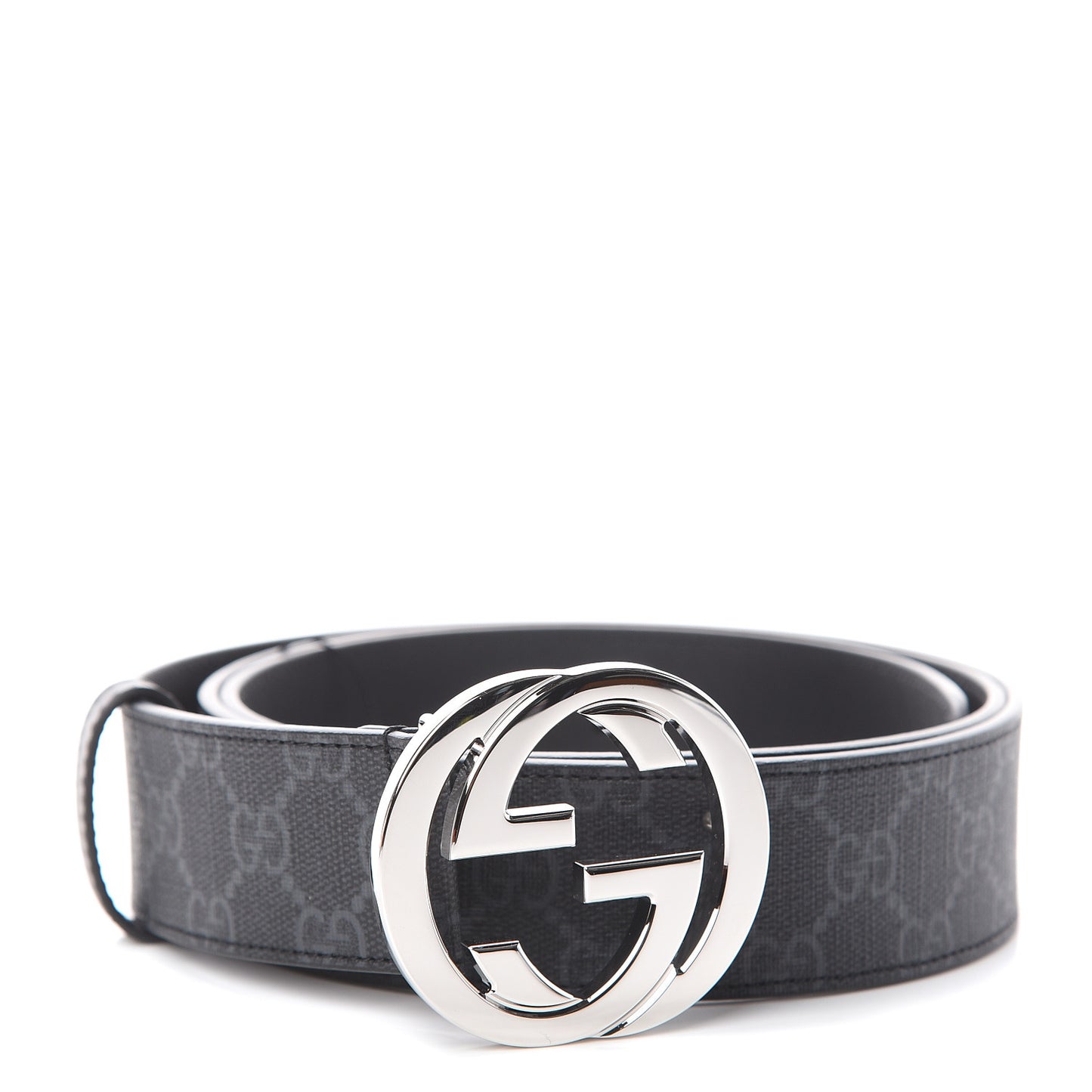 GG Supreme Monogram Selleria Calfskin Interlocking G 40mm Belt 115 46 Black