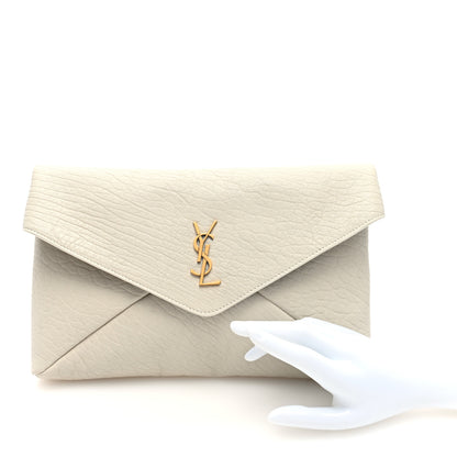 Saint Laurent Grained Lambskin Large Cassandre Envelope Pouch Blanc Vintage 2 of 9