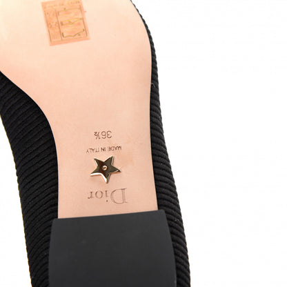 Christian Dior Fabric Ribbon Embroidered J'Adior Ballet Flats 36.5 Black 9 of 11