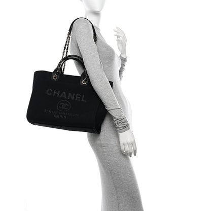 Chanel Mixed Fibers Small Deauville Tote Black 2 of 11