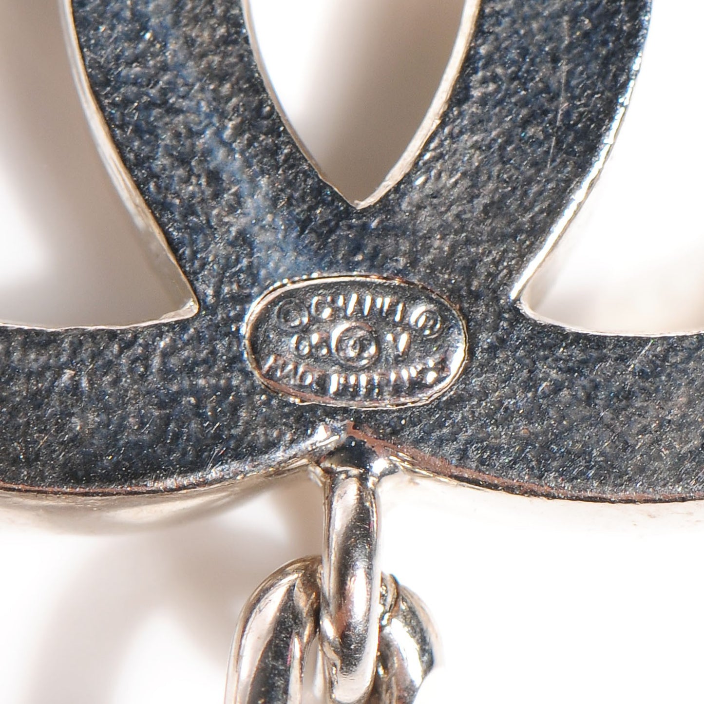 Enamel CC Adjustable Belt Silver White