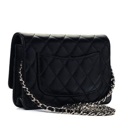 Chanel Lambskin Quilted Wallet On Chain WOC Black 3 of 10