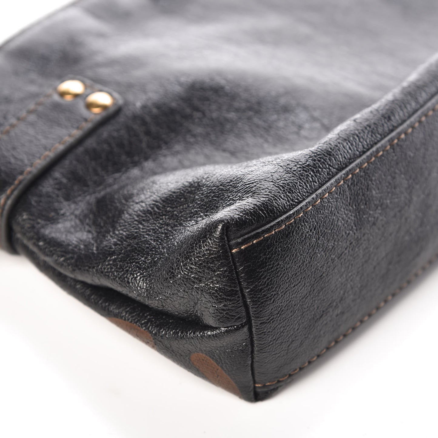 Sheepskin Embossed Logo Crossbody Black
