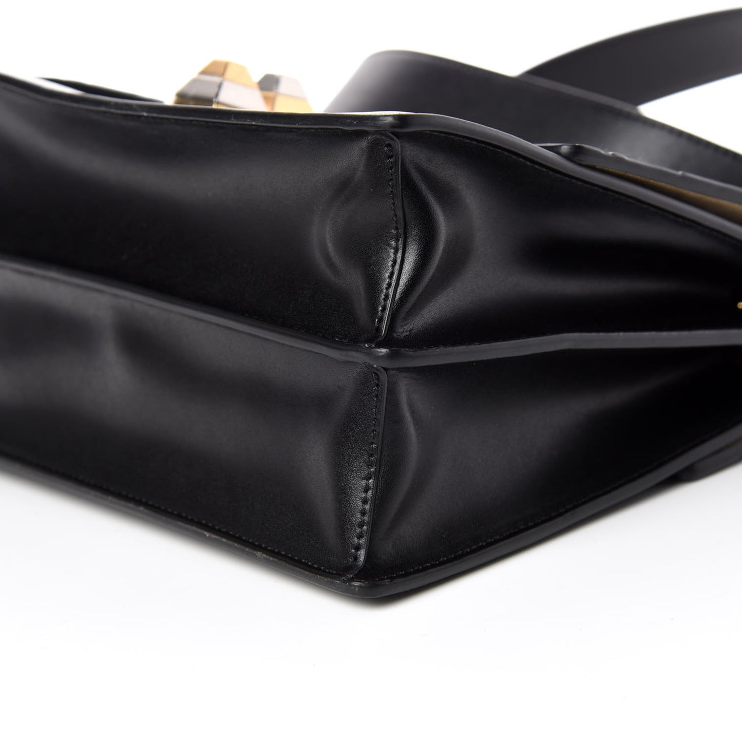Vitello Liberty FF 1974 Embossed Kan I Shoulder Bag Black