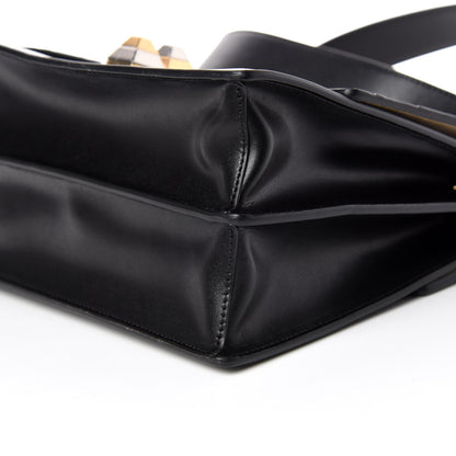 Fendi Vitello Liberty FF 1974 Embossed Kan I Shoulder Bag Black 7 of 10