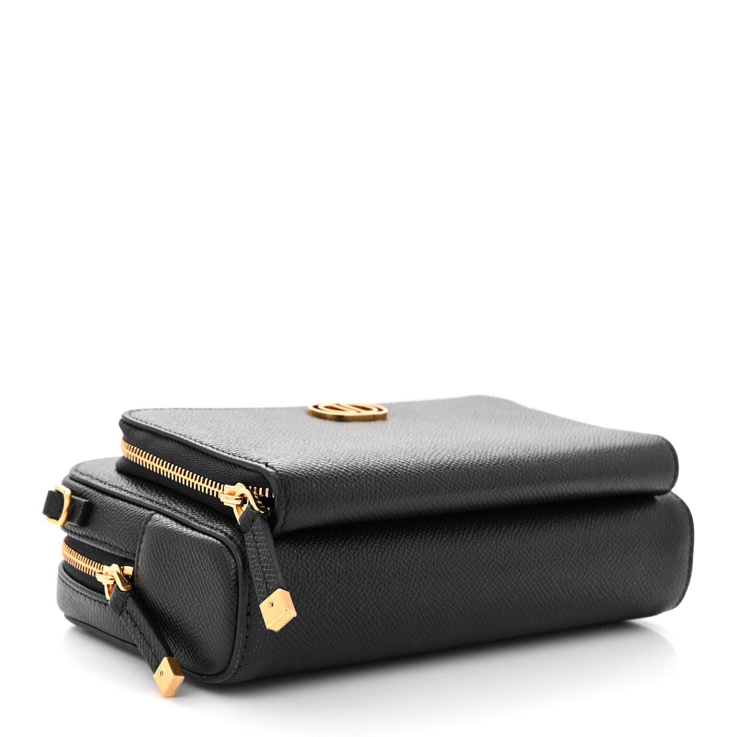 Christian Dior Grained Calfskin Caro Double Pouch Black 4 of 10