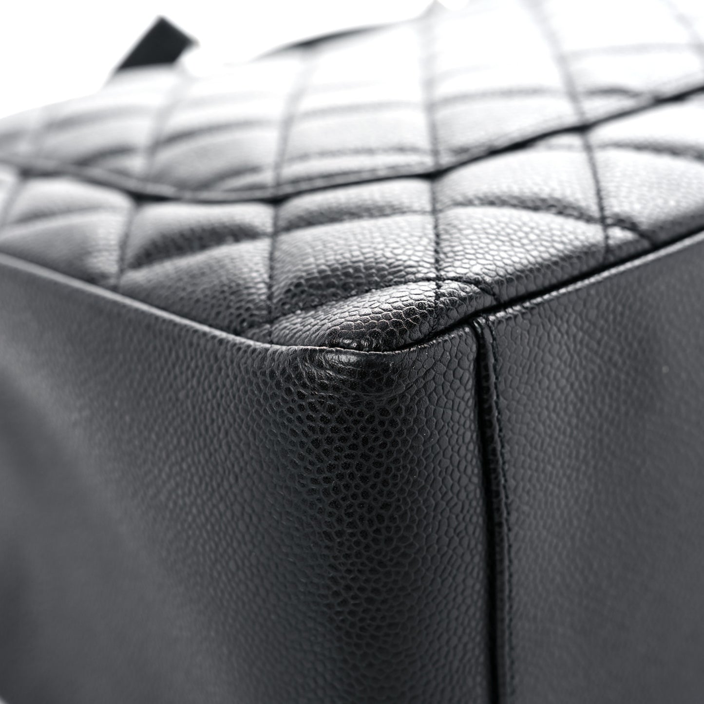 Caviar Quilted Grand Shopping Tote GST Black