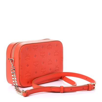 MCM Calfskin Ottomar Monogram Klara Crossbody Bag Hot Coral 3 of 5
