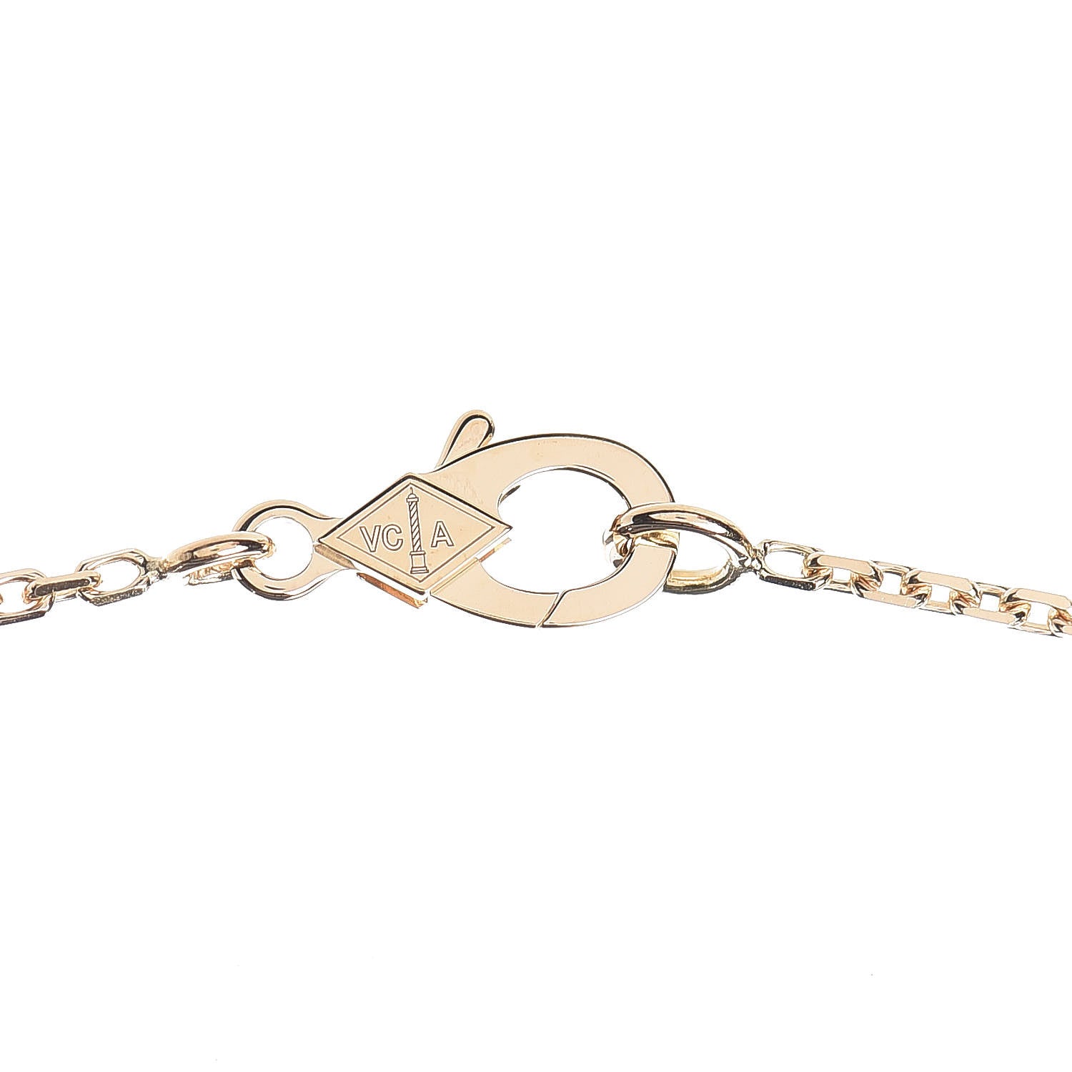 Van Cleef & Arpels 18K Yellow Gold Diamond Yellow Mother of Pearl Vintage Alhambra Pendant Necklace 6 of 8