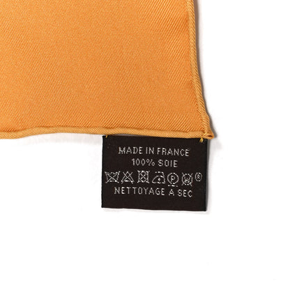 Hermes Silk On a Summer Day Shawl 140 Ocre Gris Bleu Glacier 4 of 5