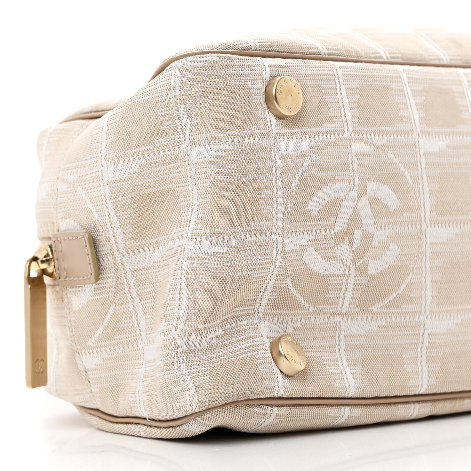 Chanel Nylon Travel Bowler Beige 9 of 12