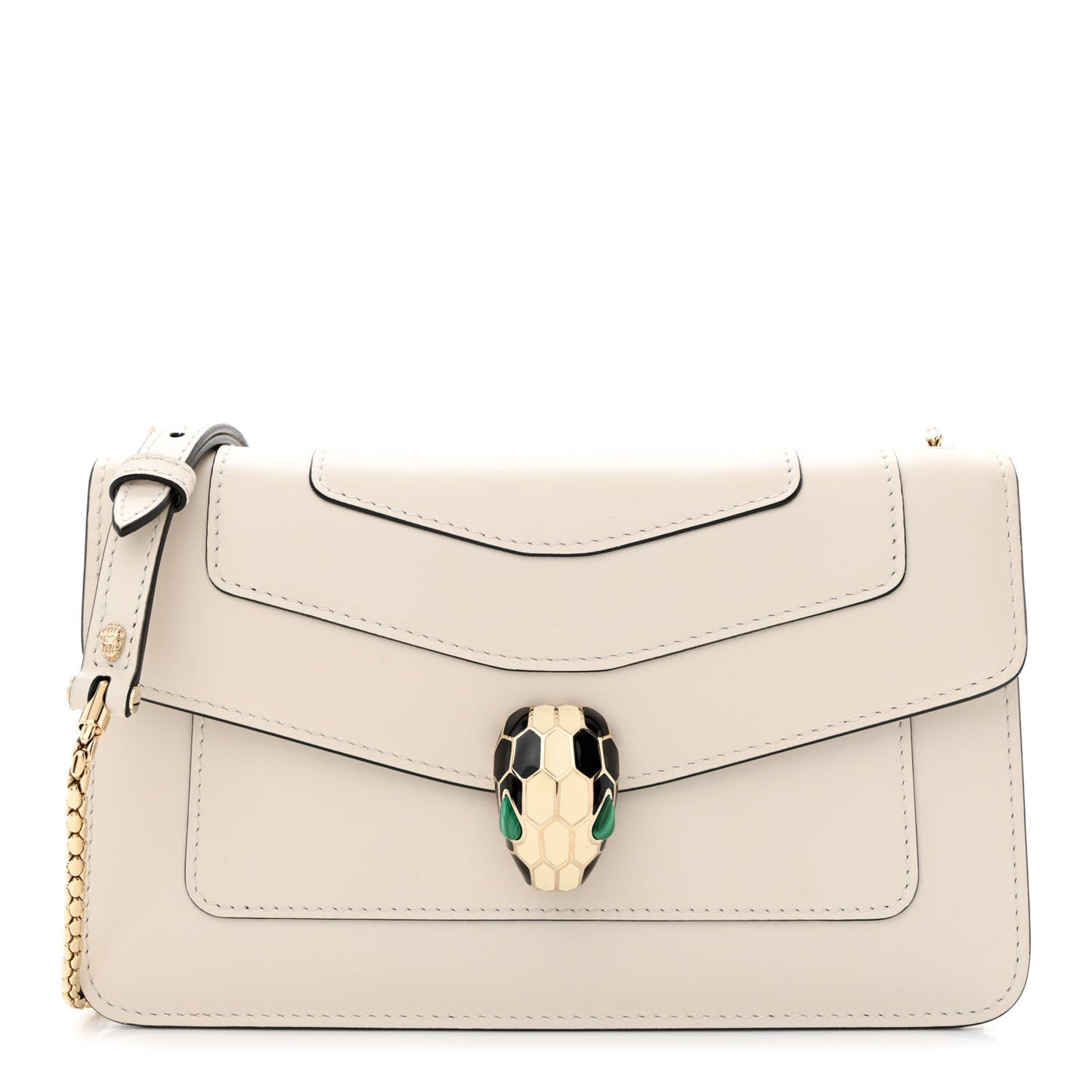 Calfskin Serpenti Forever Crossbody Bag White