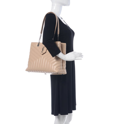 Saint Laurent Calfskin Y Quilted Monogram Large Loulou Shopper Nude Powder 2 of 10