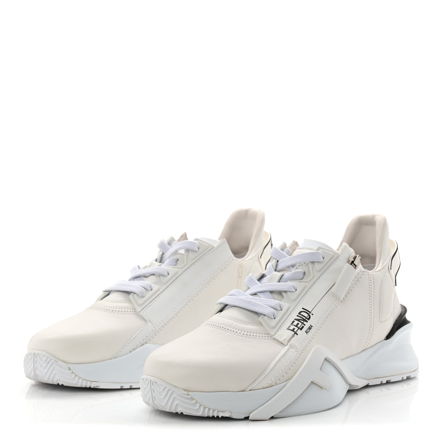 Vitello Womens Fendi Flow Low Top Sneakers 39.5 Ultra White