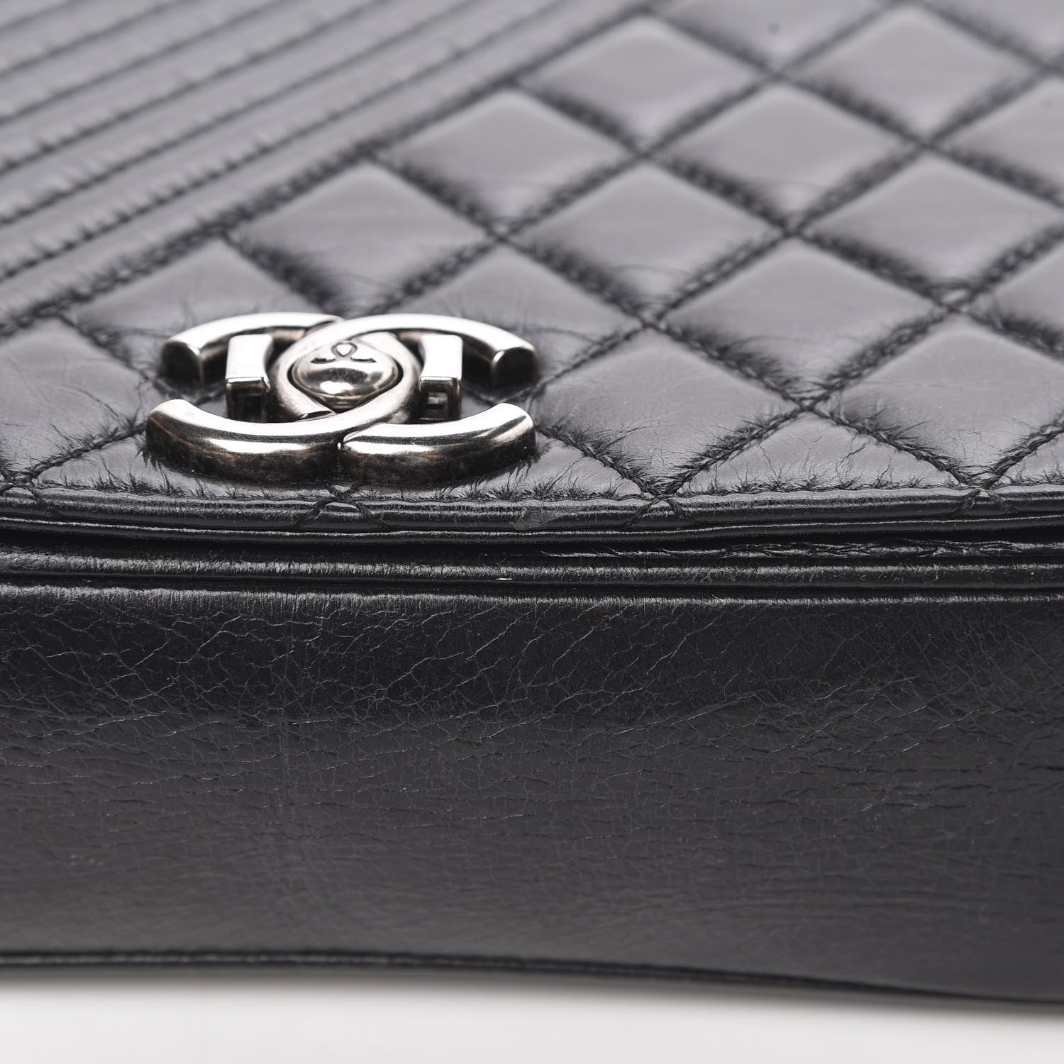 Chanel Glazed Calfskin Quilted Medium Coco Boy Flap Black 17 of 18