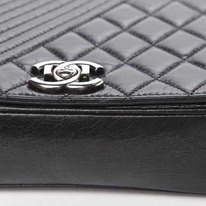 Chanel Glazed Calfskin Quilted Medium Coco Boy Flap Black 17 of 18