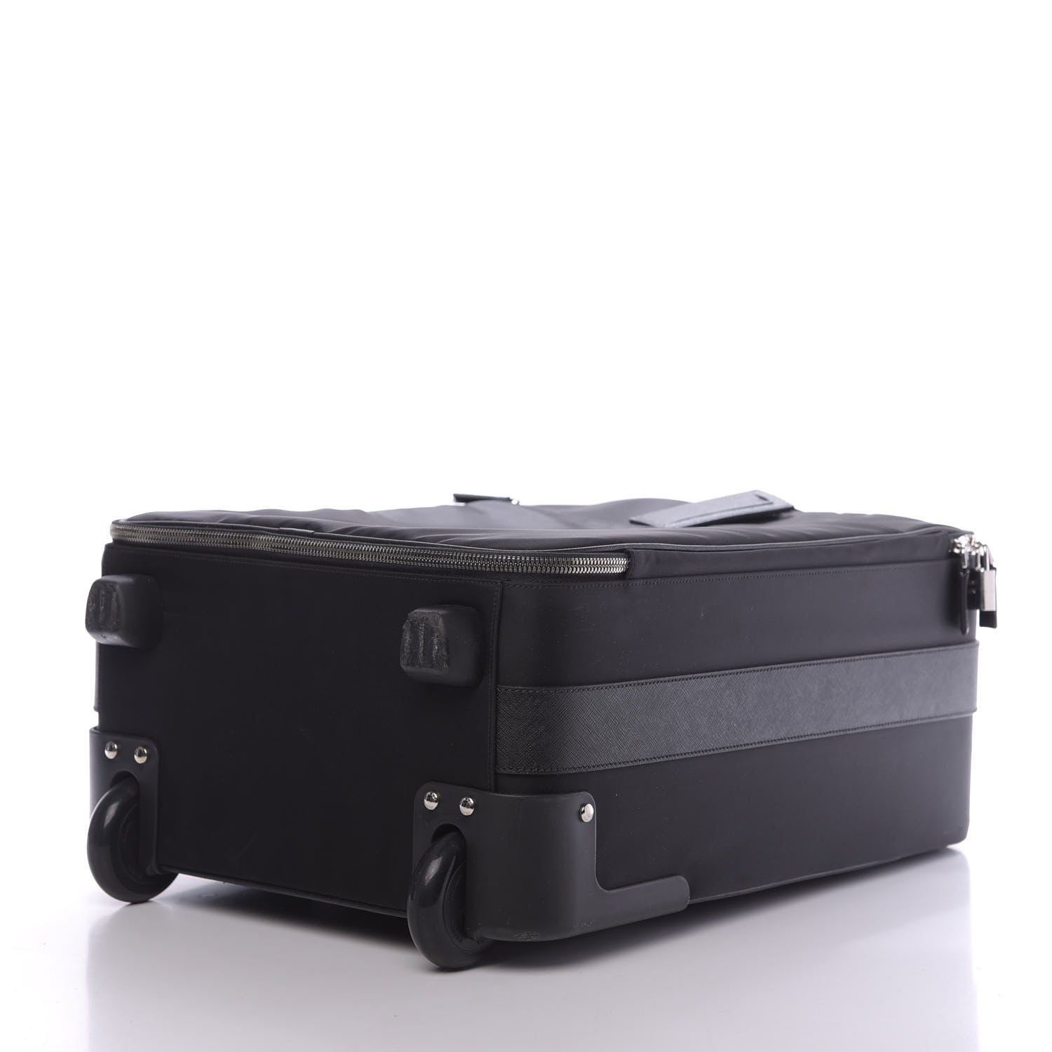 Prada Tessuto Saffiano Trolley Luggage Black 4 of 10