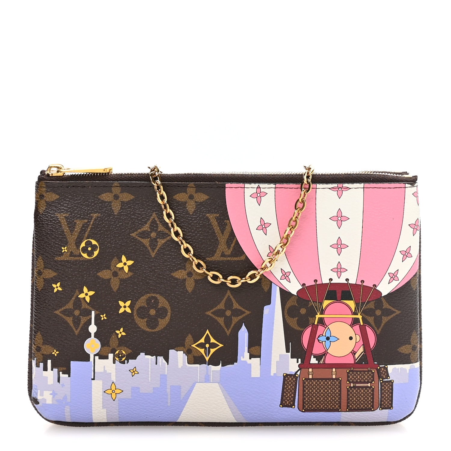 Louis Vuitton Monogram 2019 Christmas Animation Double Zip Pochette 1 of 10