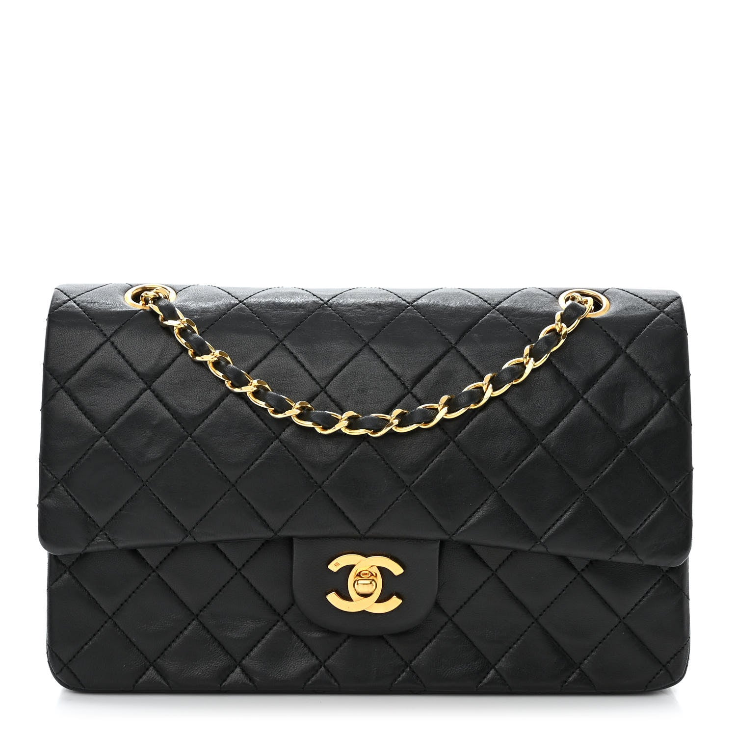 Chanel Lambskin Quilted Medium Double Flap Black 1 of 15
