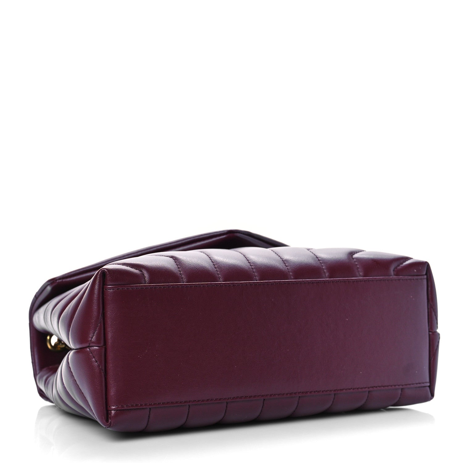 Saint Laurent Calfskin Y Quilted Monogram Small Loulou Chain Satchel Dark Legion Red 4 of 9
