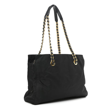 Prada Tessuto Nylon Chain Shoulder Bag Black 2 of 15