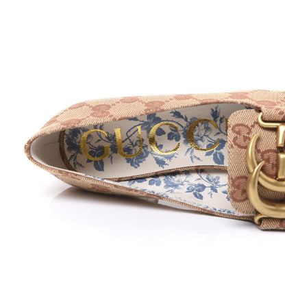 Gucci Monogram GG Victoire 55mm Loafer Pumps 35.5 Beige Ruggine 6 of 9