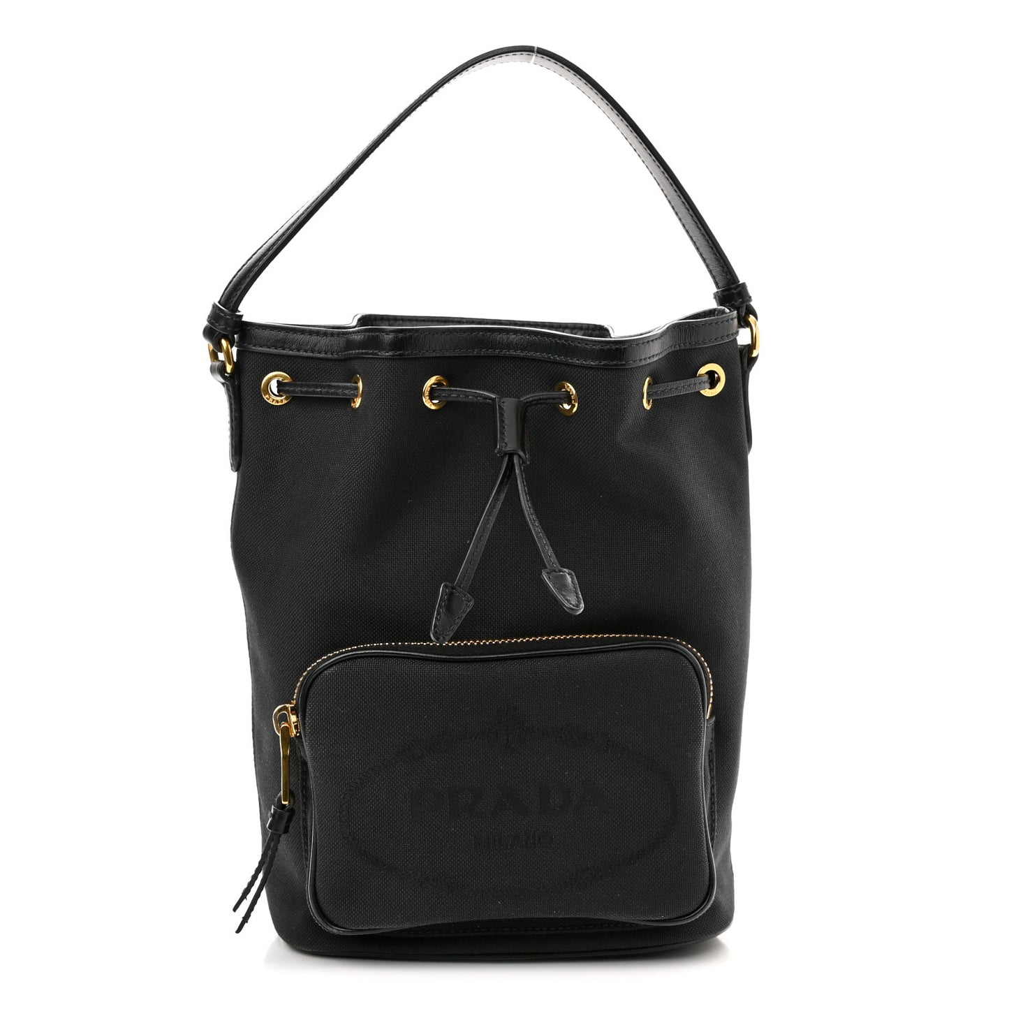 Jacquard Logo Mini Bucket Bag Black