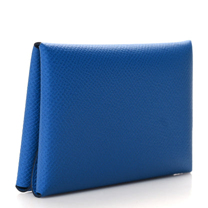 Hermes Epsom Calvi Duo Card Case Bleu Zanzibar 3 of 9