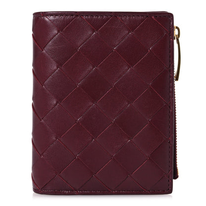 Bottega Veneta Nappa Intrecciato Small Bi-Fold Zip Wallet Barolo 1 of 9