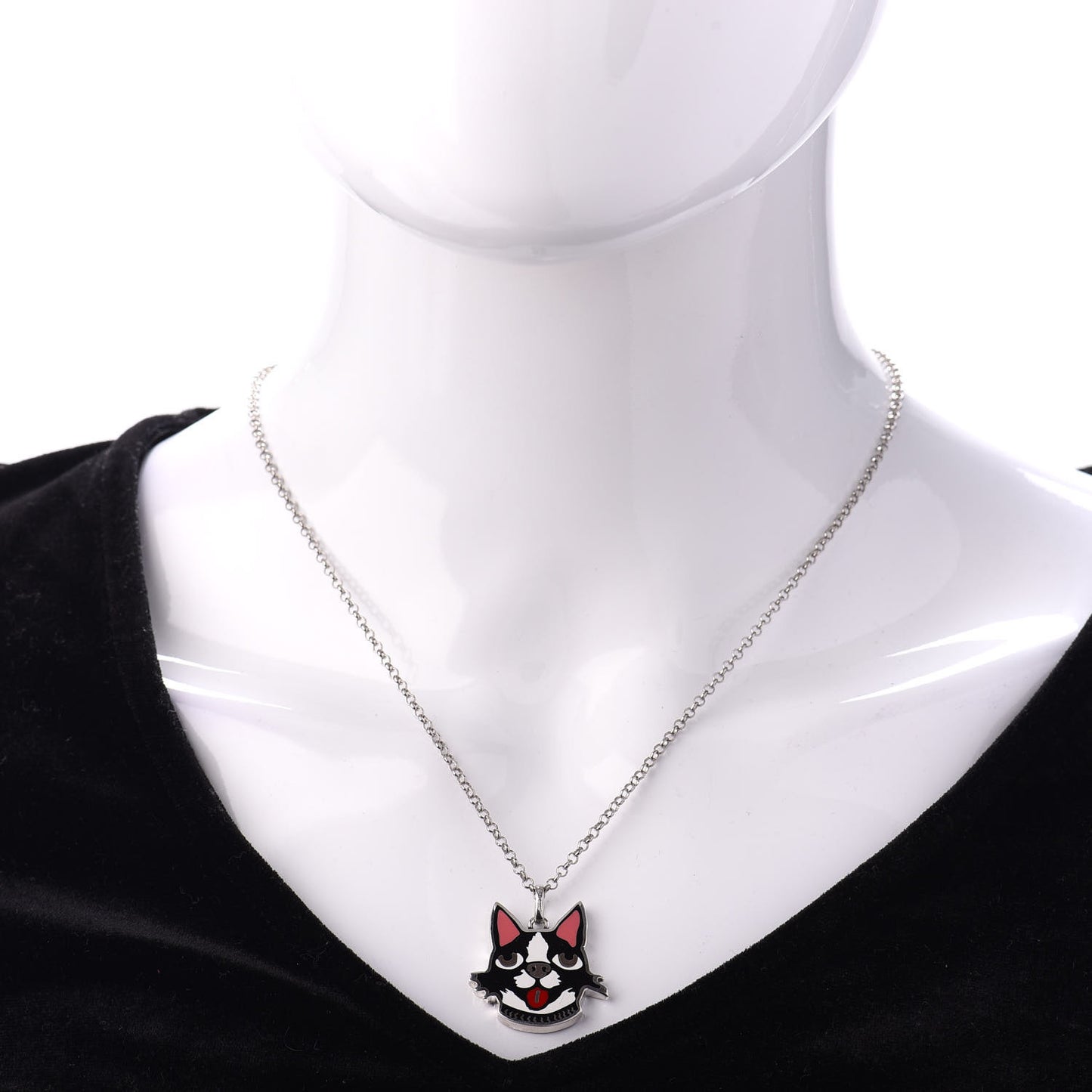Sterling Silver Enamel Bosco Pendant Necklace