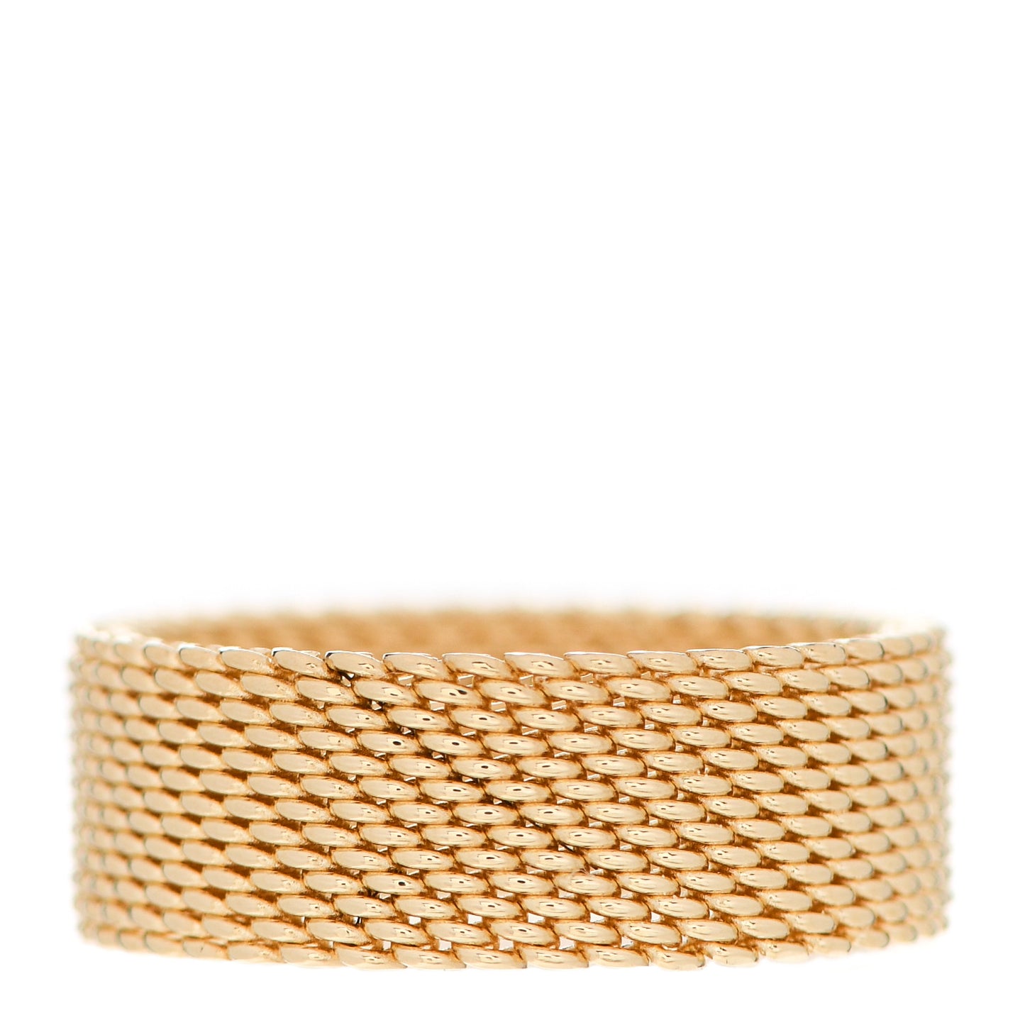18K Yellow Gold Wide Somerset Mesh Ring 50 5.5
