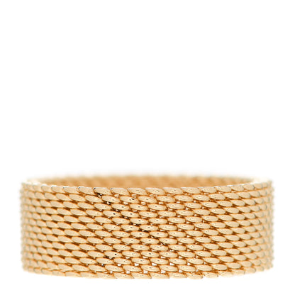 Tiffany 18K Yellow Gold Wide Somerset Mesh Ring 50 5.5 1 of 4