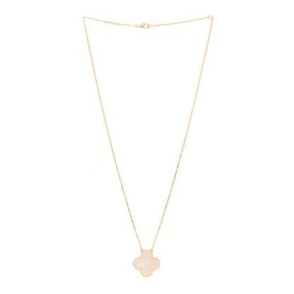 Van Cleef & Arpels 18K Rose Gold Mother of Pearl "Edition Ginza" Magic Alhambra Pendant Necklace 3 of 5