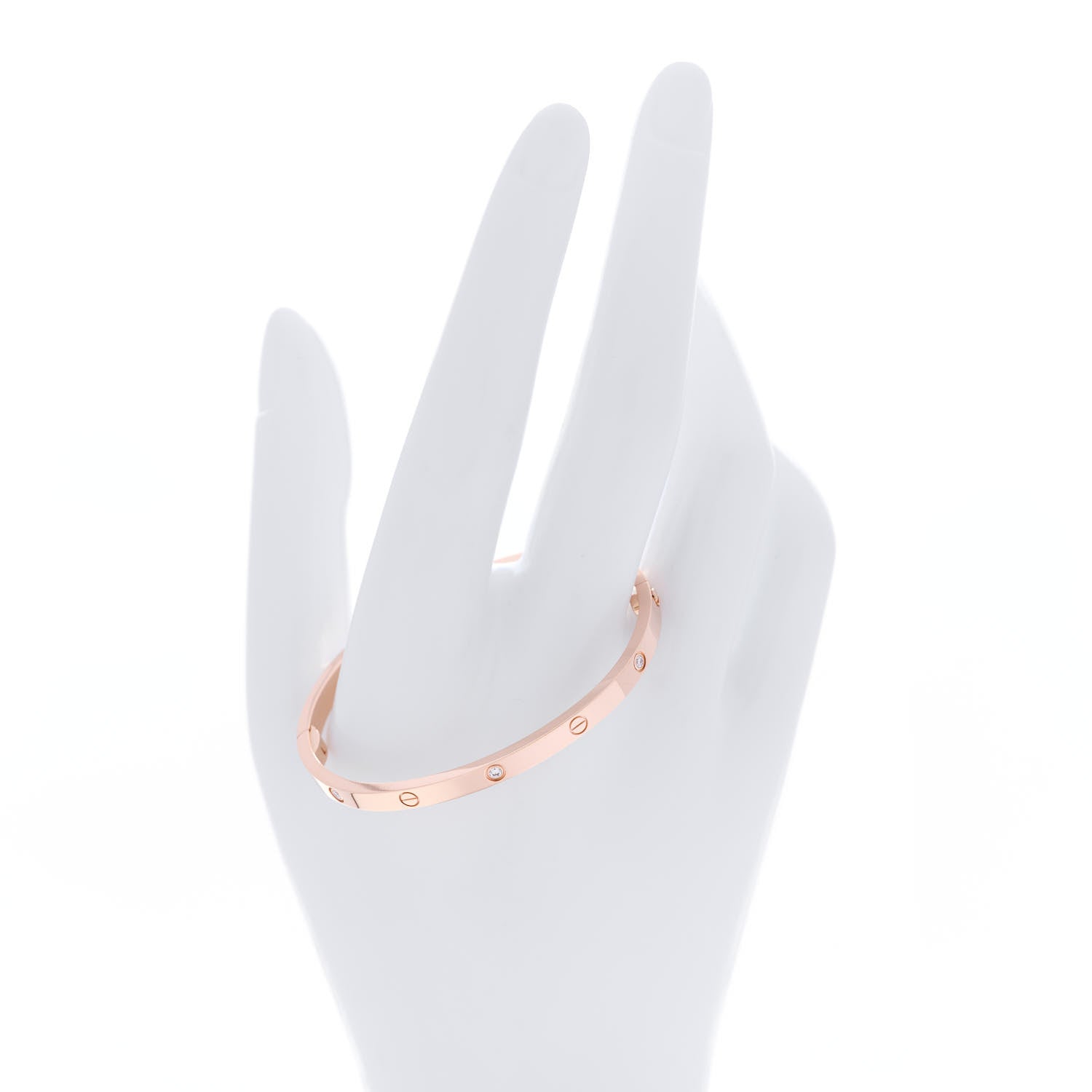 Cartier 18K Pink Gold 6 Diamond Small LOVE Bracelet 15 2 of 8