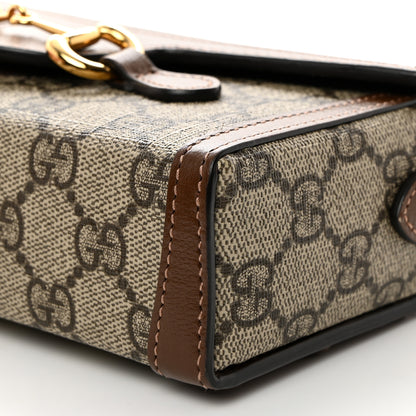Gucci GG Supreme Monogram Mini Horsebit 1955 Shoulder Bag Beige Brown Sugar 10 of 10