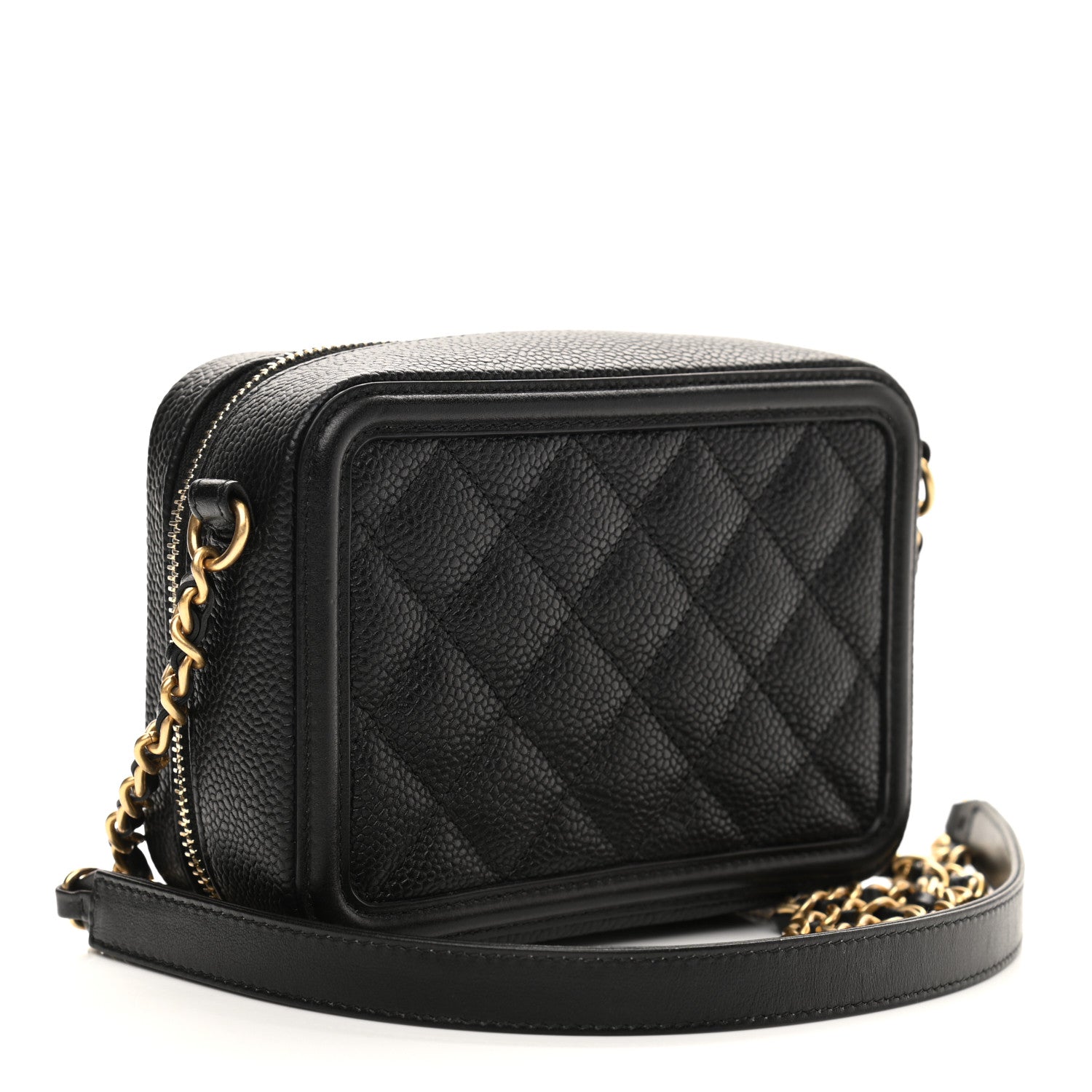 Chanel Caviar Quilted CC Filigree Vanity Clutch With Chain Black 3 of 11