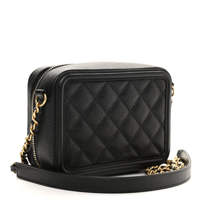 Chanel Caviar Quilted CC Filigree Vanity Clutch With Chain Black 3 of 11