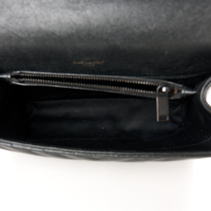 Saint Laurent Sheepskin Matelasse Chevron Monogram Monochrome Medium College Bag Black 5 of 11
