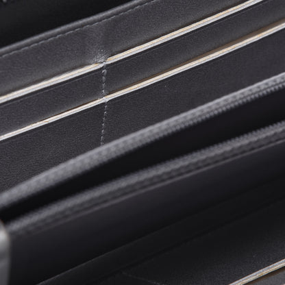 Chanel Lambskin Camellia Embossed Large Zip Around Gusset Wallet Black 10 of 19