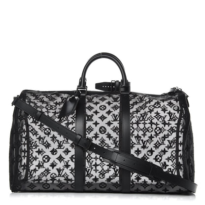 Louis Vuitton Monogram See Through Keepall Bandouliere 50 Black 1 of 13