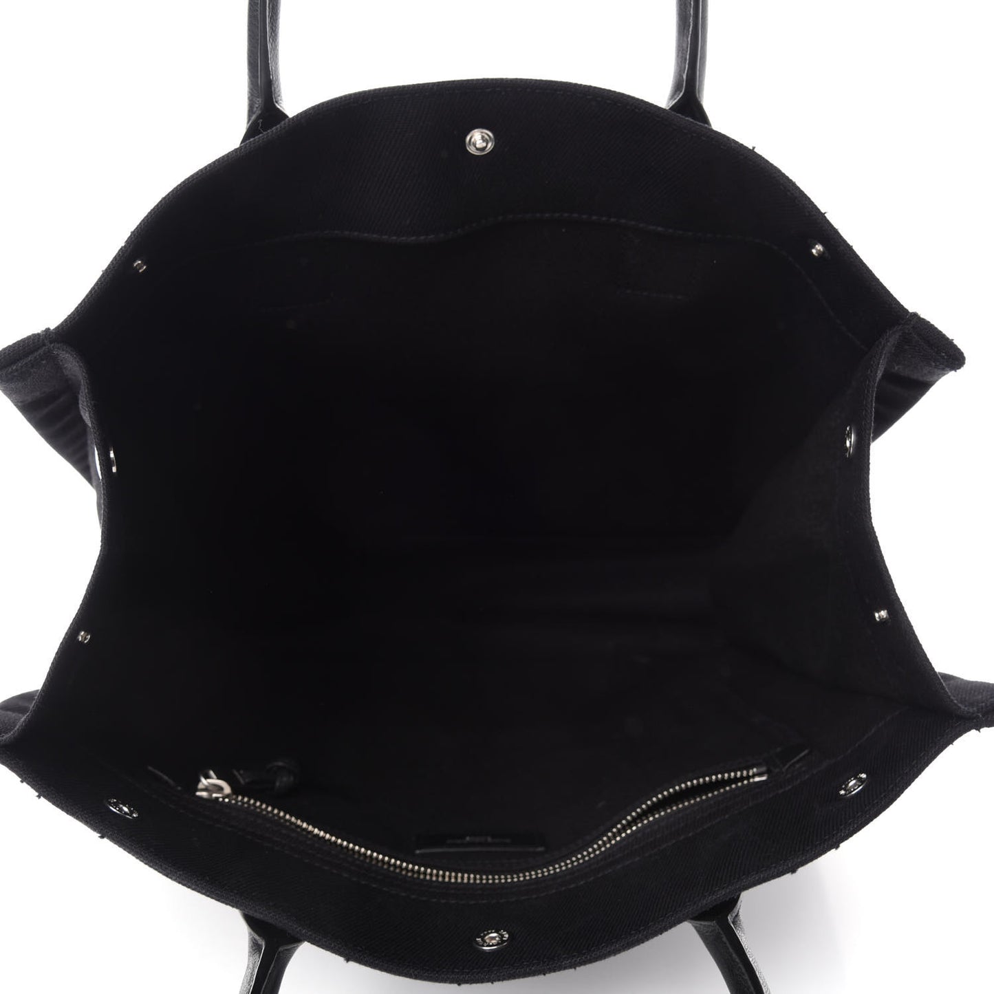 Linen Calfskin Rive Gauche North South Tote Black