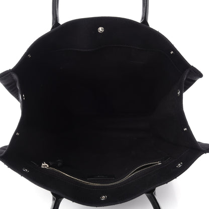 Saint Laurent Linen Calfskin Rive Gauche North South Tote Black 5 of 10