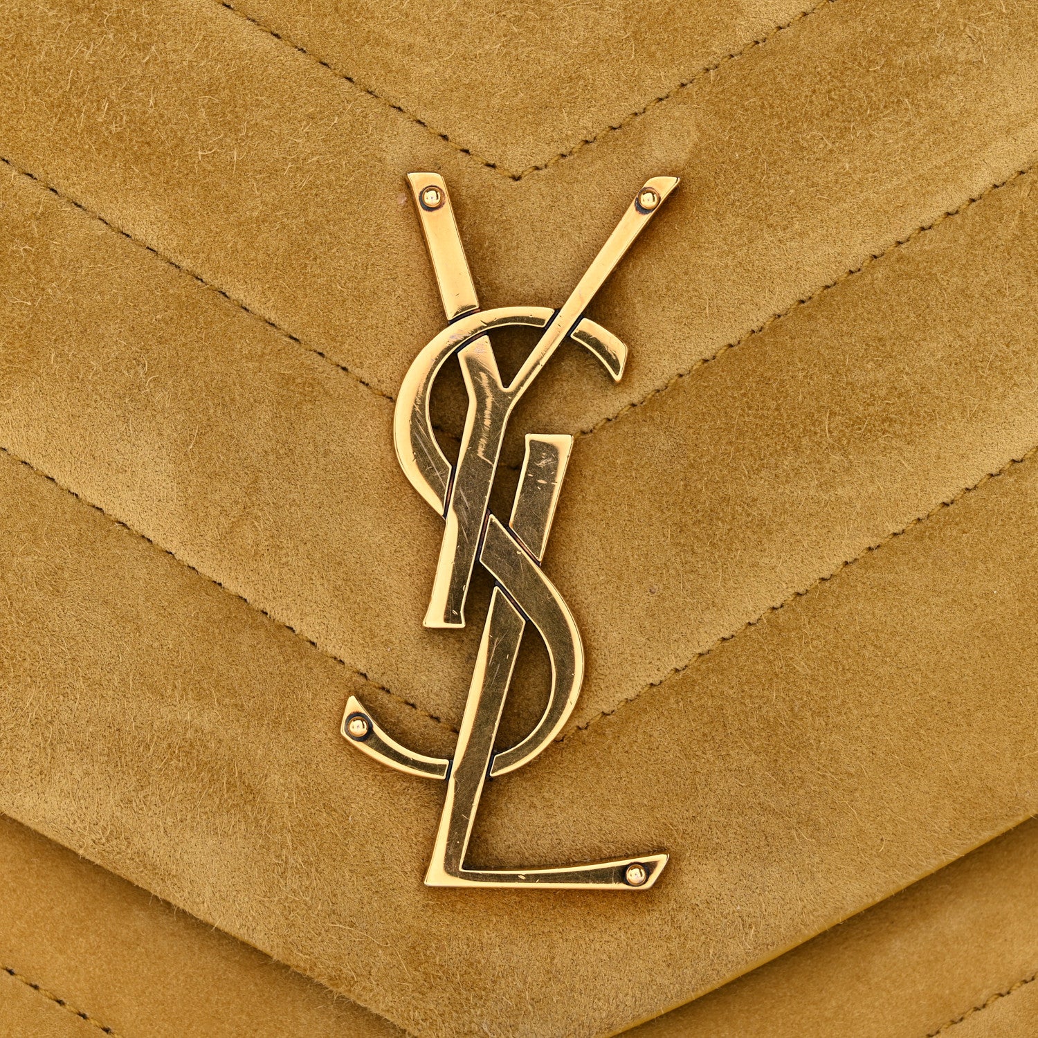 Saint Laurent Suede Y Quilted Monogram Medium Loulou Chain Satchel Chartreuse 13 of 15