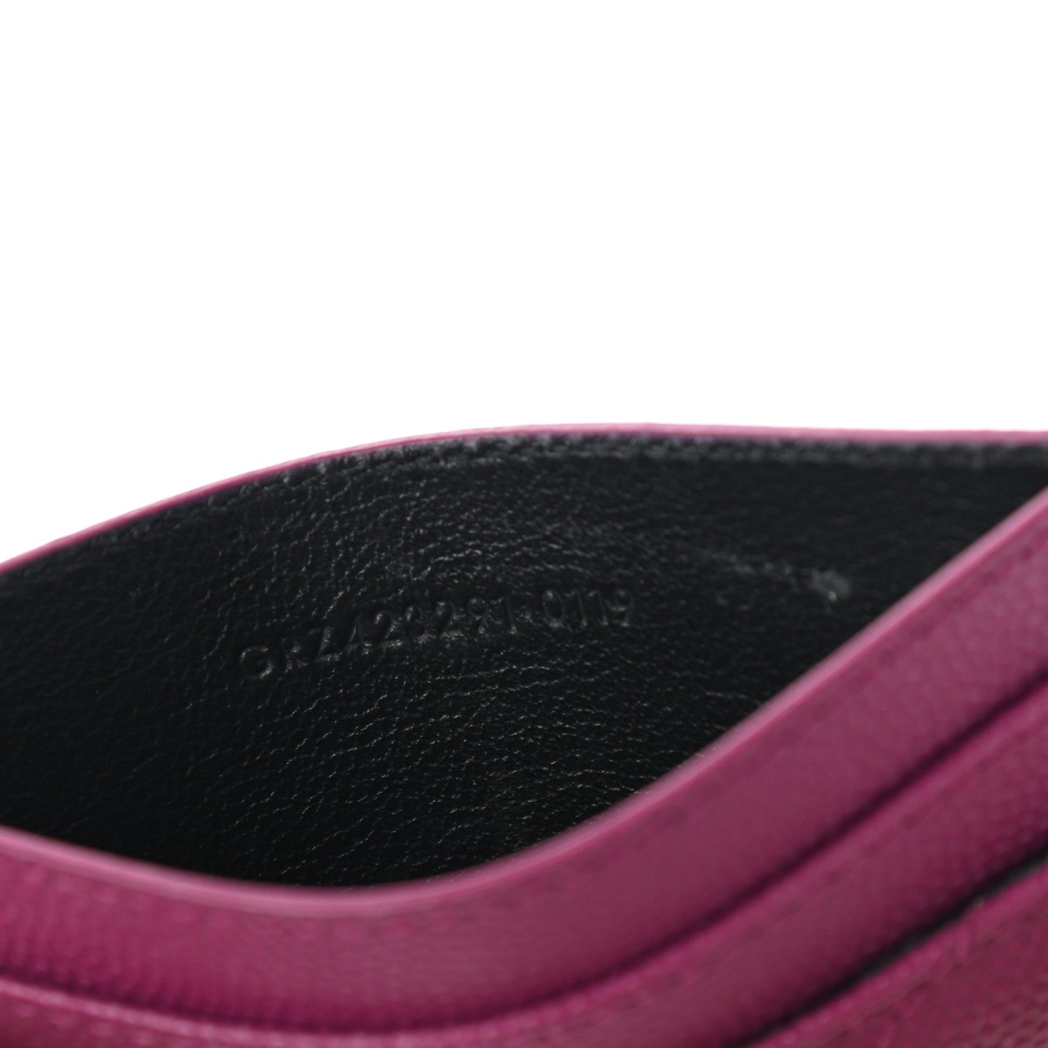 Saint Laurent Grain De Poudre Matelasse Chevron Monogram Credit Card Case Dark Grape 7 of 7