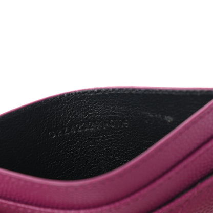 Saint Laurent Grain De Poudre Matelasse Chevron Monogram Credit Card Case Dark Grape 7 of 7